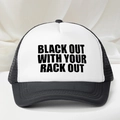 Cappellino trucker bicolore nero e bianco con stampa di testo nero in grassetto - Nero