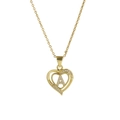 18k gold heart pendant necklace featuring a crystal letter A on a delicate chain - Necklace A