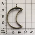 Antique bronze moon-shaped open bezel frame for DIY resin pendant craft projects - Moon Shape (10485) / 25x38mm / Bronze