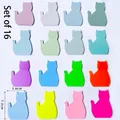 16er-Set bunte Haftnotizen in Katzenform, Pastell- und Neonfarben, Größe 5,6x7,2cm - Alle Katzenfarben Set (16 Farben/800 Blatt)