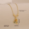 Gold rose pendant necklace with green stone on neutral background and white stone decor - Exquisite Rose Style (6#)