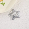 Sparkling silver star-shaped metal hair clip for girls with a glittery finish effect - Glitter Silver White Star