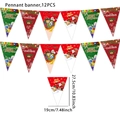 Ghirlanda natalizia di 12 pezzi con motivi di Babbo Natale e scatole regalo festive - Striscione Natalizio Verde