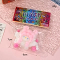 Cute pink and white Pinch Family cat squishy toy measuring 9cm by 7cm in packaging - Pink and White Rabbit Style