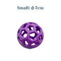 Small 7cm purple TPR rubber hollow dog toy ball with hexagonal grid for pet chewing - Small Light Purple Hollow Ball