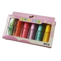 6-piece set of nail polish shaped highlighters in colorful neon shades for stationery - Box Packaging / Nail Polish Shaped Pen