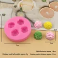 Pinkfarbene Silikonform mit 4 Mulden für naturgetreue 2 cm große Mini-Eiskugeln - 3493 / Rosa