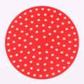 Alfombrilla de silicona roja redonda para freidora de aire con diseño perforado - Redondo 9 Pulgadas / Rojo