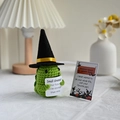Crochet green dinosaur with black wizard hat and motivational support card gift - Green Dinosaur + Card + Hat + Base