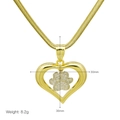 Detail shot of heart pendant with crystal paw print showing 36mm height and 30mm width - Paw Print Pendant