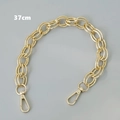 Detailed view of a 37cm chunky gold metal chain strap with lobster clasps for handbags - Split Ring / 37cm