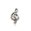 Silver musical G-clef treble clef charm pendant for DIY jewelry making and bracelets - Antique Treble Clef-8x18mm