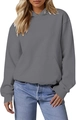 Oversized grey drop shoulder hoodie for women featuring a practical kangaroo pocket - 5XL / Dark Gray