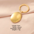 316L stainless steel matte gold oval locket keychain for DIY photos and gifts - Oval Gold