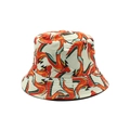 Double-sided bucket hat with vibrant red and orange abstract flame pattern on white canvas - M (56-58cm) / Off-White Flame Ink Wash (02)