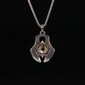 Collana occhio del diavolo argento con ciondolo verde e catena in acciaio da 70 cm - Malocchio Stile 6