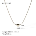 Silver stainless steel heart pendant necklace with snake chain for women, HF-X2237 - Silver Heart Style (HF-X2237-S)