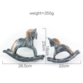 Handcrafted vintage wooden rocking horse set with rustic black finish and natural fiber mane - Set of 2 (Large & Small)