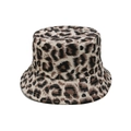 Close-up detail of the classic leopard print pattern on a stylish women's bucket hat - M(56-58cm) / Beige Leopard Style (D)