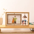 Cadre photo rotatif en bois avec figurines de couple et lampe décorative Home - 6 Pouces Avec Lampe Figurines Couple / Double Face Couple Horizontal 6 Pouces