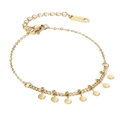 Bracciale minimalista in acciaio inossidabile placcato oro con ciondoli a paillettes - Stile Lustrini Stella Luna (SB22101515)