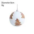 White 8cm Christmas ball ornament with glitter finish and cork tree cutout detail - Christmas Tree / 8cm