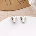 Minimalist silver letter Y stud earrings in 18K gold plated copper for DIY fashion - Silver Letter Y