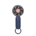 Portable mini USB fan in dark blue and rose gold finish with built-in carabiner hook - Navy Blue