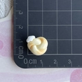 Detailed scale view of 1.5cm miniature resin bread bear donut accessory for DIY crafts - Yellow Cloud Roll Bread