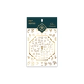 Gold geometric rectangle nail stickers KX262 with metallic finish and packaging - KX262-Gold Bronzing Geometric Style