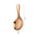 Rose gold 304 stainless steel short handle round dessert spoon 9.5cm length 21g - Rose Gold