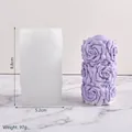 Siliconen mal voor rozenzuilkaars met LOVE-letters en bloemenreliëf, hoogte van 8.8 cm - Rozenzuil / Wit