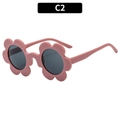 Occhiali da sole per bambini a forma di fiore rosa opaco con lenti grigie C2 - Montatura Caffè Opaco Lenti Grigie