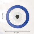 Detail showing 12cm blue evil eye suncatcher sticker with rainbow prism texture - RPS094: Evil Eye Texture