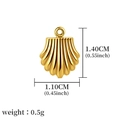 Elegant gold seashell pendant charm in polished stainless steel for DIY jewelry making - Golden Shell (A0005101)