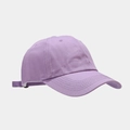 Detail of lilac cotton baseball cap featuring six-panel construction and curved brim - Adjustable / Light Purple