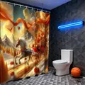 Waterproof Christmas shower curtain featuring a magical horse and carriage in the snow - Fantasy Carriage / 90*180cm