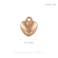 Rose gold heart pendant in stainless steel, measuring 11x10mm and weighing 2g - Heart Rose Gold Stainless Steel Pendant (KLJ4989-Z)