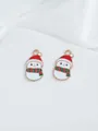Detail of DIY Christmas snowman charms with enamel oil finish for jewelry making - Snowman With Striped Scarf (27)