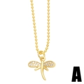 Minimalistische goldene Libelle-Halskette mit weißen Zirkonia an einer feinen Kugelkette - Libelle