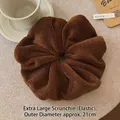Caramel brown floral lace oversized scrunchie with 21cm diameter elastic design - Oversized (21cm) / Brown