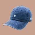 Berretto da baseball in denim blu navy con ricamo lettera C bianca e dettaglio 1999 - Regolabile / Blu navy