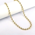 Nahaufnahme der polierten 3mm vergoldeten Kupferperlen auf einer verstellbaren Kette - 6mm