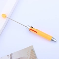 Yellow telescopic teacher pointer pen with 3-color retractable ballpoint function - Macaron Orange