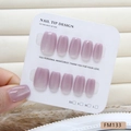 Handmade light purple cat-eye press-on nails in square oval shape on display card - XS (FM133-XS)
