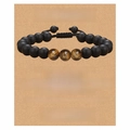 Matte black onyx and tiger eye beaded bracelet with card for brother or son - To My Brother