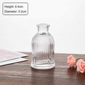 Minimalist ribbed transparent glass vase for home decor measuring 9.4cm in height - 100 Roman Column Style