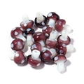 Polished deep purple glass mushroom beads with white spots for DIY jewelry making - Purple