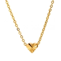 Minimalistische Herz-Halskette in Gold-Finish mit Sonnenstrahl-Textur-Kette - KC Gold Sonnenstrahl Herz (A-639)