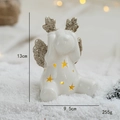 Angelo di Natale in ceramica luminosa con glitter dorati e calda luce LED a forma di stella - Renna di Natale